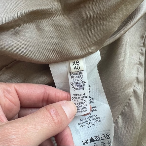 Leather Jacket 100% leather. 3/4 sleeves. Made in Italy. XS. Nude color - Picture 11 of 13